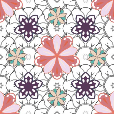 Klasik dantel damaske desenli kusursuz örnek davet. Laconic düğün kartı vektör gri, pembe ve mavi süslemelerle süslenmiş. Basit bir tasarım ile duyuru kartı.