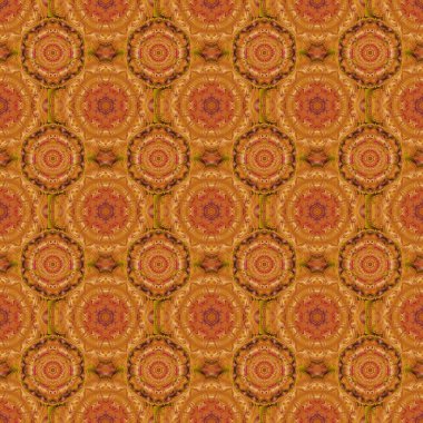 Vektör çizimi. Barok klasik çiçek desenli turuncu ve kahverengi renklerde. Şatafatlı klasik süs, duvar kağıtları, baskı, tekstil veya kumaş için kraliyet Victoria dönemi dokusu.