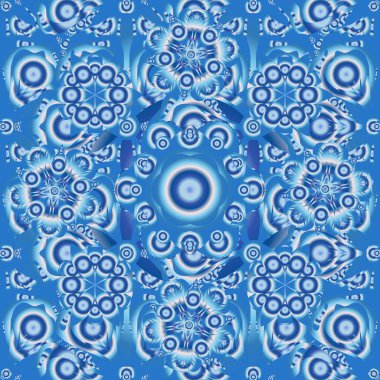 Kusursuz arka plan, grunge tarzı. Mavi ve siyah desenli şal desenli duvar kağıdı. Vektör illüstrasyonu.