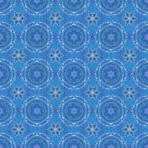 Vector Azul Damasco Rendas Ornamento Floral Delicado Intrincado Decorado Para — Vetor de Stock