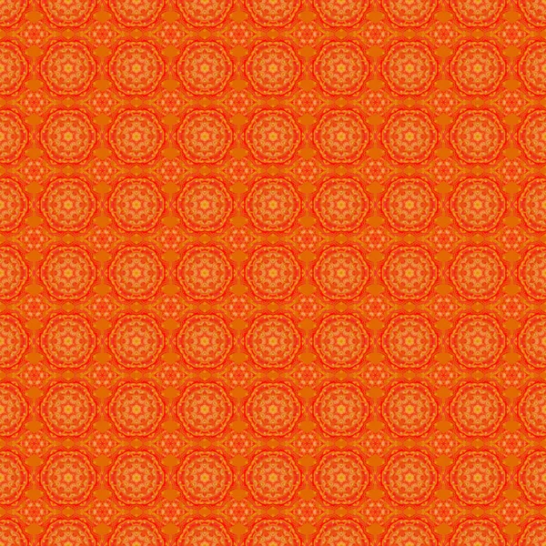 红色和橙色抽象花卉装饰 矢量无缝图案的抽象装饰元素 — 图库矢量图片