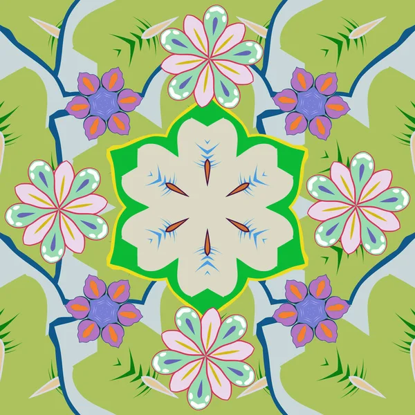 Elegante Retro Ornament Voor Stof Textiel Behang Verpakking Vector Illustratie — Stockvector