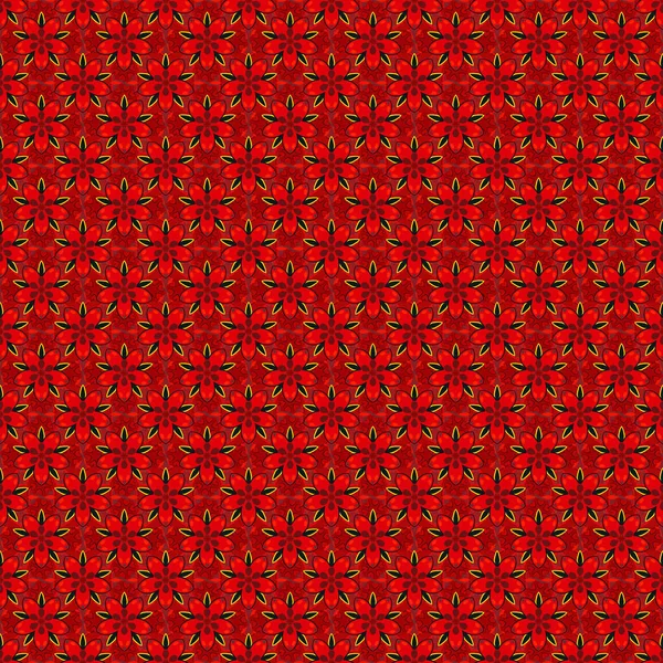 Vektorillustration Luxuriöses Nahtloses Muster Aus Braunen Roten Und Schwarzen Ornamenten — Stockvektor