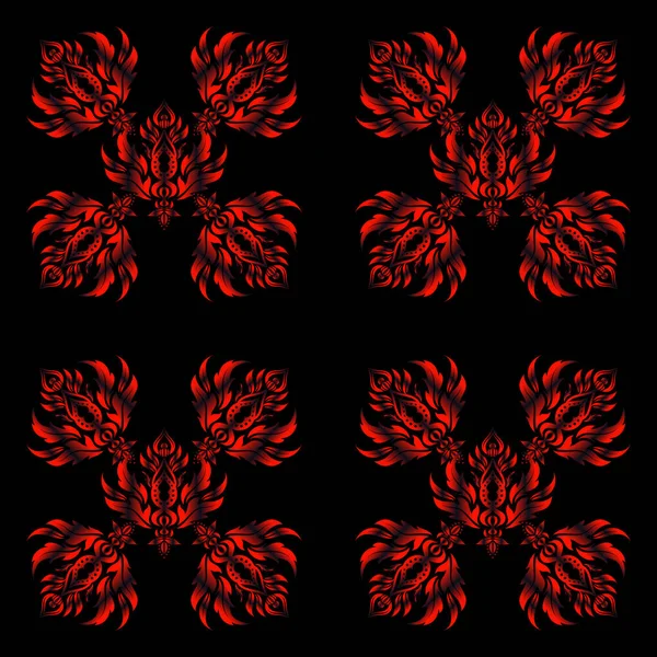 Векторні Ілюстрації Червона Дама Шпалери Пейслі Безшовний Фон Гранжевий Стиль — стоковий вектор