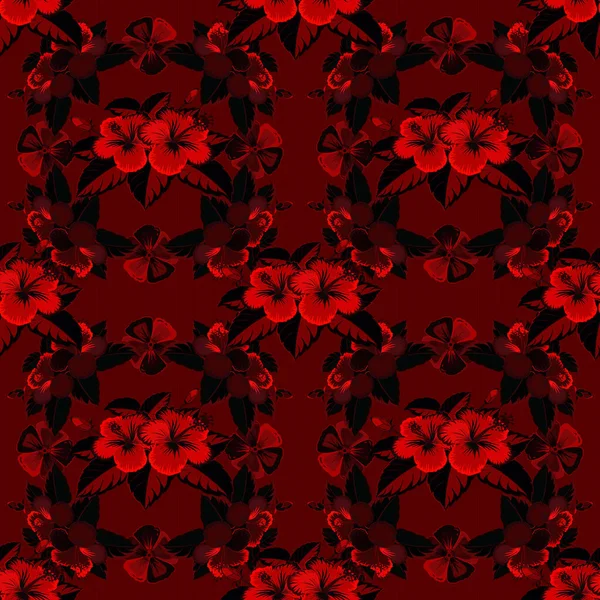 Kreative Universelle Blumenmuster Schwarzen Und Roten Farben Ideal Für Web — Stockvektor