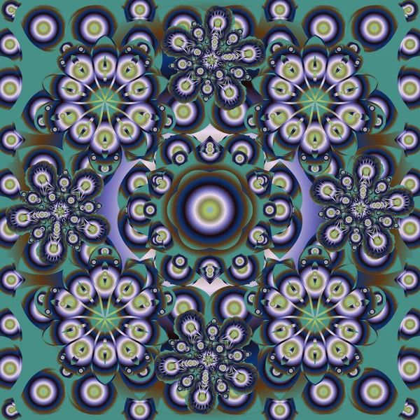 Ornamento Floral Abstracto Gris Azul Violeta Patrón Sin Costuras Vector — Archivo Imágenes Vectoriales