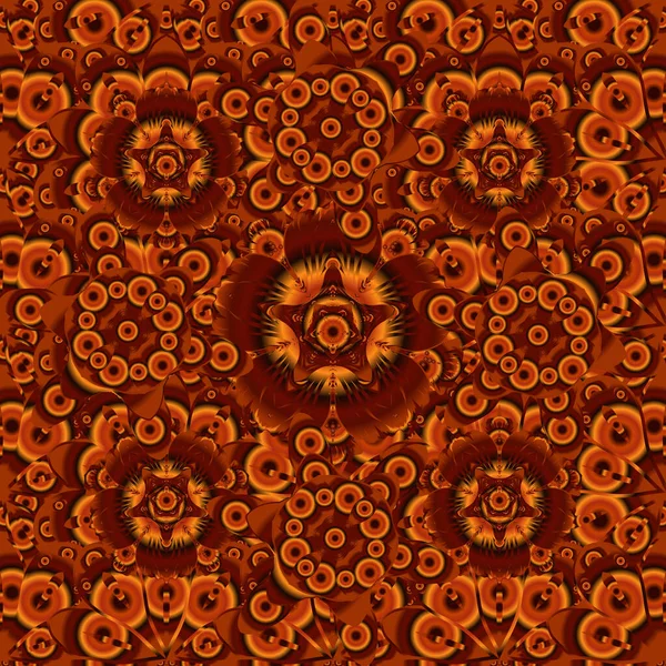 Motif Floral Vintage Sans Couture Aux Couleurs Orange Marron Rouge — Image vectorielle