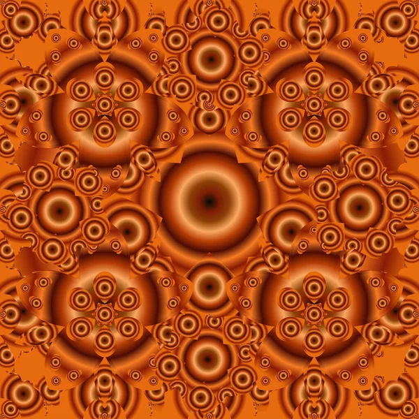 Хорошая Векторная Иллюстрация Элегантный Оранжевый Красный Коричневый Бесшовный Узор Элементами — стоковый вектор