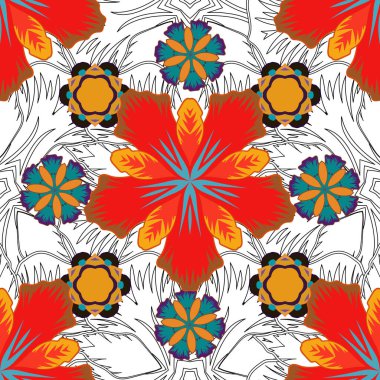 Yeni yıl 2020 tatil süslemesi. Mavi, turuncu ve gri süslemeli. Geometrik elementlere sahip soyut, pürüzsüz bir şekil. Taraftar şekilli Noel eskizi.