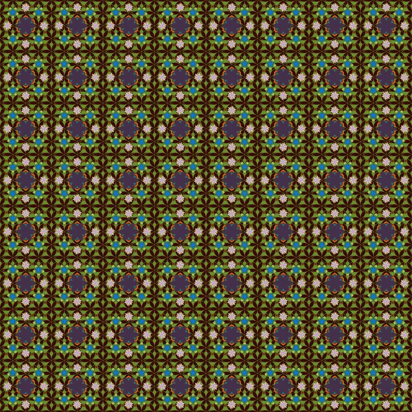 Bezešvé Vzory Květy Fialových Hnědých Zelených Barvách Módní Tisk Stylu — Stockový vektor