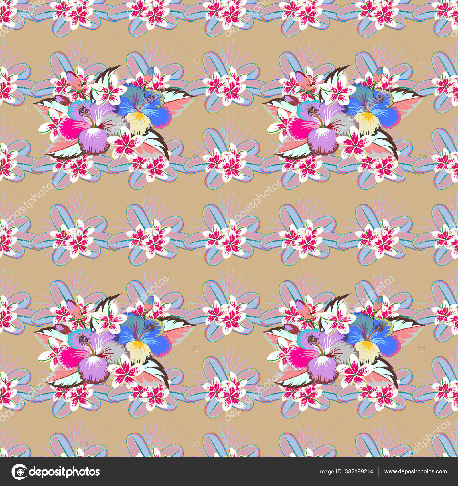 Tekstur Vektor Yang Indah Pola Mulus Dengan Bunga Bunga Lucu