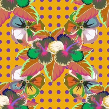 Kusursuz, minimalist, nazik çiçek deseni. Romantik, küçük, zarif, çiçekli bir geçmişi var. Renkli ve mavi renklerde moda vektör çiçek desenli yazdırma.