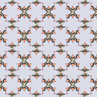 Dekor ve tekstil için kusursuz desen. Vektör çizimi. Gri, bej ve pembe renkleri olan güzel çiçekleri taşıyın. Çiçek açan bitki tomurcuktan çiçeğe evrilir..