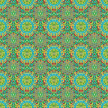 Şam, sarı, kahverengi ve yeşil renklerde, dikişsiz çiçek deseni. Vektör tarzı süs. Soyut çiçekli kraliyet duvar kağıdı.