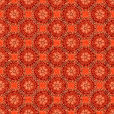 Kar taneleri yeni yıl arifesinde kışı geçirir. Soyut stil arkaplanı. Kırmızı, turuncu ve pembe renklerde vektörsüz desen.