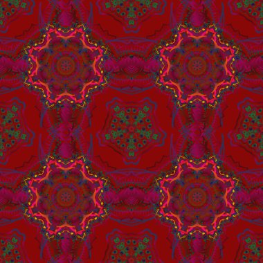 Düz kar karalama ikonları, kar taneleri kahverengi, kırmızı ve sarı renkli siluetler noel afişleri, kartlar. Güzel, soyut, dikişsiz kar taneleri vektör tasarımı. Yeni yıl kar tanesi.