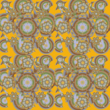 Kesik kağıt dantel dokusu, vektör tül arka plan, yeşil, gri ve sarı renklerde girintisiz desen. Vektör illüstrasyonu.