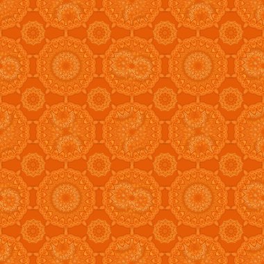 Güzel, pürüzsüz bir desen. Basit kar taneleri pürüzsüz desenler, soyut elementler, dekoratif süsler. Arap, Asyalı, siyah ve turuncu renkli sedir motifleri. Vektör illüstrasyonu.