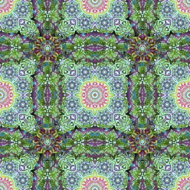 Ikat damaske desensiz arkaplan fayansı mavi, yeşil ve gri renklerde.