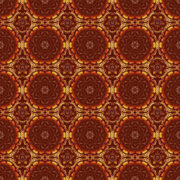 Vector Seamless Damask Pattern Classic Wallpaper Background Ornamental Patter Brown — Stock Vector