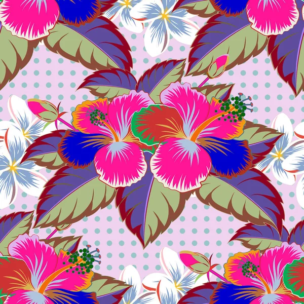Kunterbuntes Nahtloses Muster Vektor Abstrakte Blume Hintergrund Hübscher Floraler Druck — Stockvektor