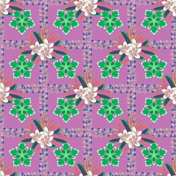 Květinové Tapety Béžové Zelené Modré Barvě Proužkovaný Bezešvý Vzor Paisley — Stockový vektor
