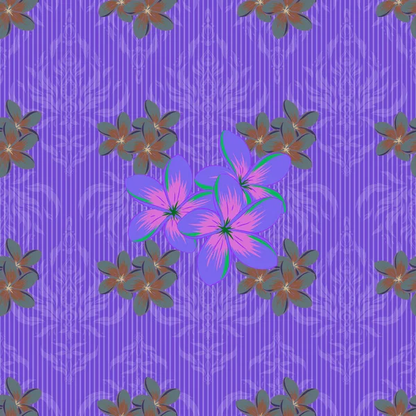 Schöne Aquarellblumen Helle Malerei Inspiriert Blumenprint Vektor Nahtloses Muster Violetten — Stockvektor