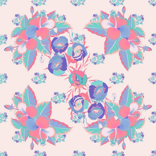 Motif Vectoriel Sans Couture Dans Les Couleurs Violet Bleu Rose — Image vectorielle