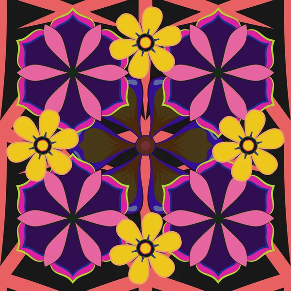 Modèle Vectoriel Sans Couture Fond Ornemental Traditionnel Avec Mandala Circulaire — Image vectorielle