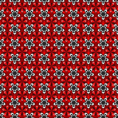 Kırmızı, kahverengi ve gri elementli vektörsüz desen. Motley ızgarası.