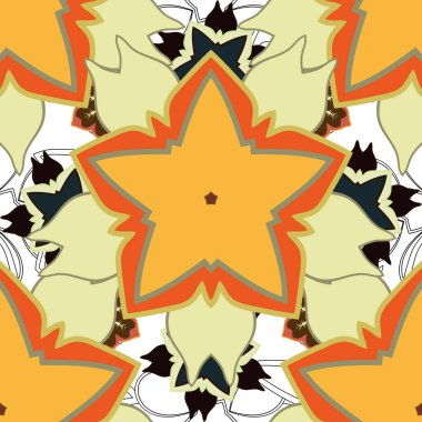 Turuncu, siyah ve sarı eğimli vektör geometrik kusursuz desen. Geometrik arkaplan. Tasarım, duvar kağıdı veya tekstil için kusursuz çizimler.