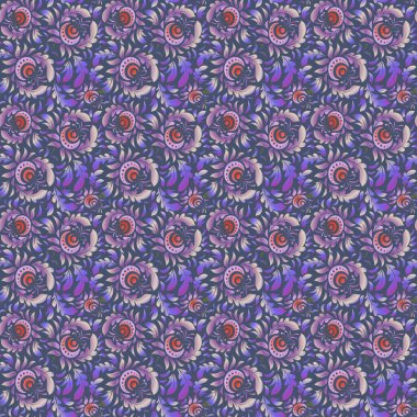 Vektör klasik kumaş süsü. Mor ve mor renklerde pürüzsüz döşeme deseni.
