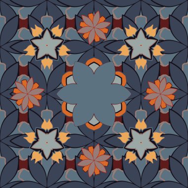 Mavi, gri ve pembe renkli narin küçük çiçekler. Küçük çiçeksiz desen. Grafiksel yazdırma.