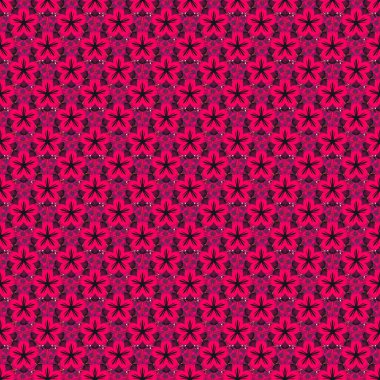 Kırmızı, morumsu ve mor renklerde kusursuz desen. Küçük çiçek desenli, dikişsiz çiçek deseni..