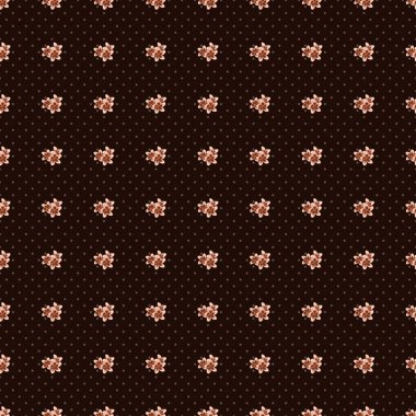 Vektör çizimi. Yumuşak suluboya çiçek deseni - kahverengi, turuncu ve pembe renklerde pürüzsüz desen.