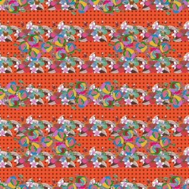 Turuncu arka planda modaya uygun bir iz. Haşhaş çiçekli suluboya desenli. Dekorasyon ve tasarım için güzel bir desen. Çiçeğin suluboya çizimlerinin zarif deseni, eski tarz..