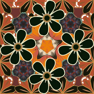 Turuncu, gri ve bej elementlerin kusursuz deseni.