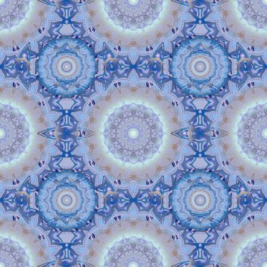 Eski bir süs. Vektör çizimi. Basit, pürüzsüz desen - mor ve mavi elementler.