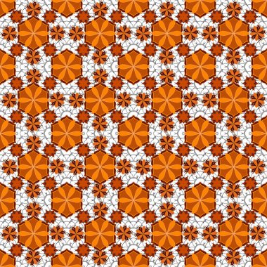 Yatak çarşafları, ceket, paket tasarımı, baskı, kumaş veya moda kavramları için doğu tekstil baskısı. Soyut elementlere sahip turuncu, gri ve kırmızı kılavuz desen.