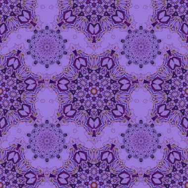 Damask, mor ve mor renklerde, çiçeksiz arkaplan deseni. Vektör illüstrasyonu.