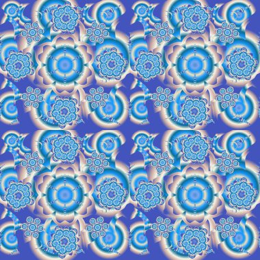 Gri, mor ve mavi renklerde dikişsiz klasik desen. Kusursuz bir geçmişi var. Zarif vektör damaske duvar kağıdı.