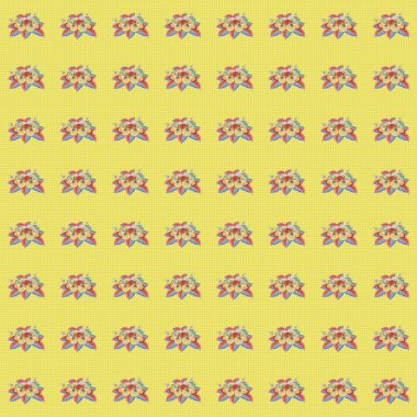 Web sayfaları, düğün davetiyeleri, tekstil, duvar kağıtları için romantik bir geçmiş. Suluboya çiçekleri sarı ve bej renklerde kusursuz desen.