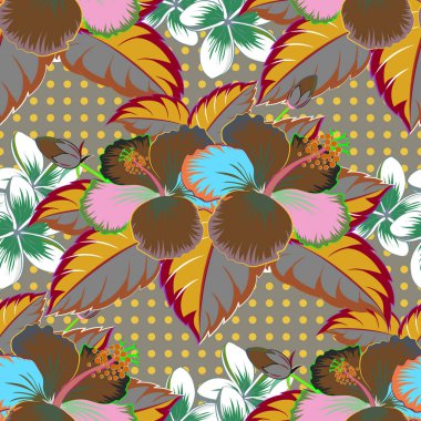 Çiçeksiz, suluboya efektli desen. Yatak örtüsü, ceket, paket tasarımı, kumaş ve moda konsepti için tekstil baskısı. Yeşil ve pembe renklerde soyut vektörsüz desenli çiçek tasarımı