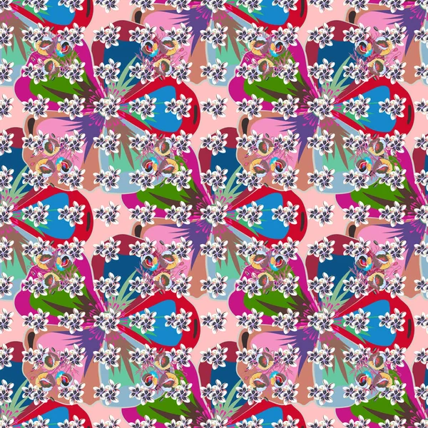 Estampado Moda Exquisito Patrón Flores Acuarela Estilo Vintage Patrón Sin — Vector de stock