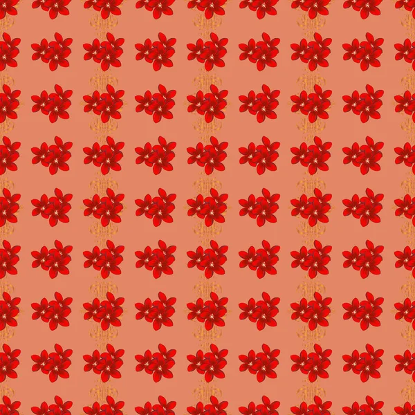 Стилизованные Песчаные Цветы Коричневого Оранжевого Красного Цветов Векторный Бесшовный Узор — стоковый вектор