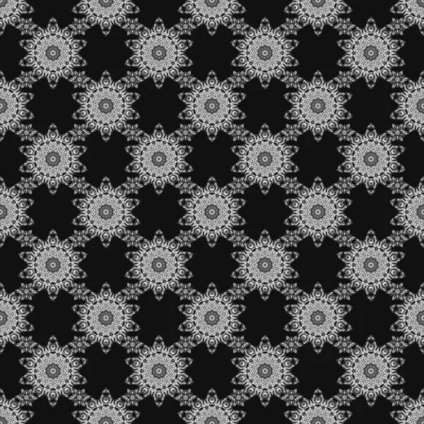 Motif Vectoriel Oriental Sans Couture Avec Arabesques Éléments Noirs Gris — Image vectorielle