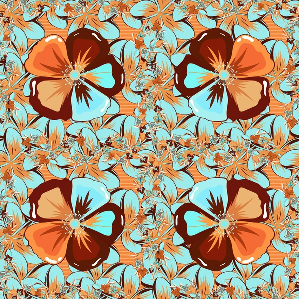 Patrón Sin Costuras Elegancia Abstracta Con Motivos Florales Colores Naranja — Vector de stock