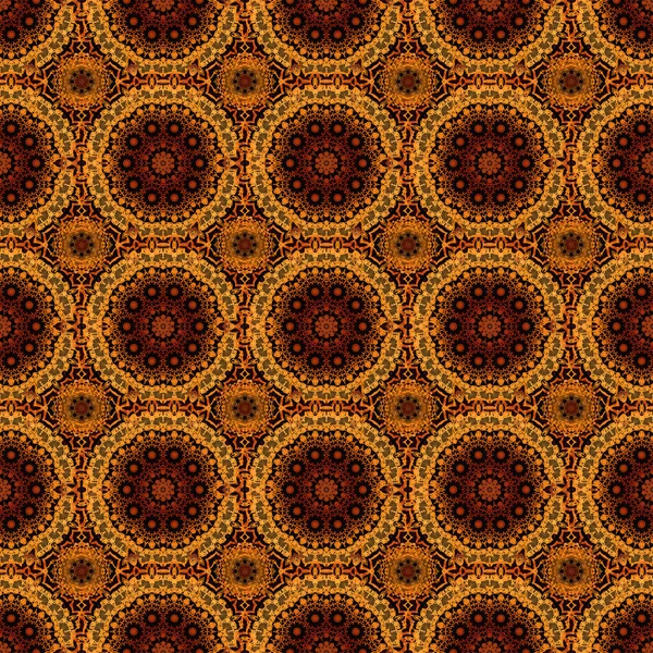 Élégant Motif Sans Couture Orange Rouge Marron Avec Des Éléments — Image vectorielle