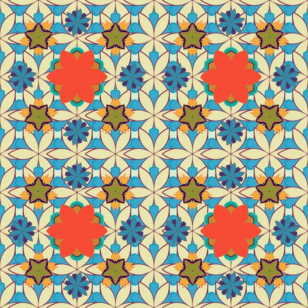 Motif Floral Vectoriel Sans Couture Avec Des Fleurs Des Feuilles — Image vectorielle