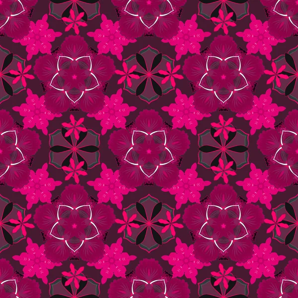 Motif Vintage Abstrait Vectoriel Floral Sans Couture Dans Les Couleurs — Image vectorielle